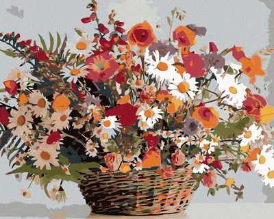 Produktbild von Diamondi - Diamond painting - WILDBLUMEN IM KÖRBCHEN, 40X50 cm, mit Keilrahmen (bereits gespannt)