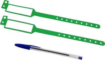 Image de Bracelets CombiCraft en plastique écrivables verts - 100 pièces
