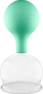 Produktbild von Pulox Schröpfglas aus Echtglas inkl. Saugball - 6,2 cm in Grün