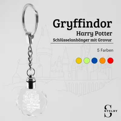 Produktbild von Harry Potter Gryffindor Wappen Schlüsselanhänger LED Multicolor mit Geschenkbox