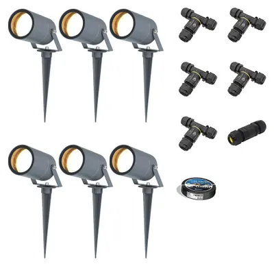 Image de HOFTRONIC - Spots à piquet jardin LED GU10 4W 345lm 2700K Anthracite IP65 Dimmable