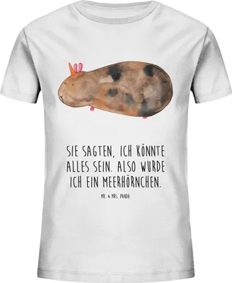 Produktbild von Mr. & Mrs. Panda Kleinkinder T-Shirt Einhorn Meerschweinchen 12-14 Jahre (152/164) - Weiß - Geschenk, Unicorn, Einhörner, Meerschwein, Baumwollshirt Kinder, Kleinkind