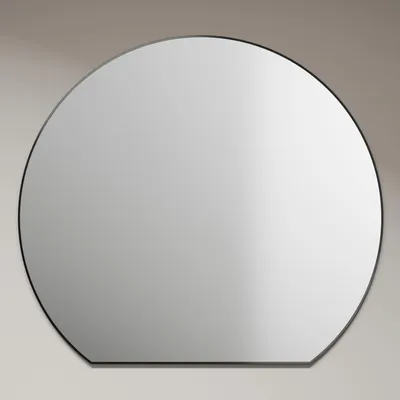 Image de Miroir rond TALOS Picasso noir Ø 100 cm - avec cadre en aluminium de haute qualité pour une ambiance élégante - miroir de salle de bain parfait