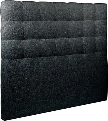 Produktbild von Kopfteil gepolstert - Gesteppt – schwarzer Bouclé-Stoff - 135 cm