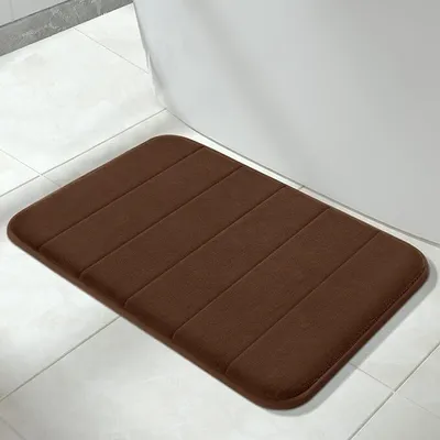 Produktbild von OKWISH Badteppich Waschbar 40x60cm rutschfest Badematten-Set Badvorleger und WC Teppich für Badezimmer, Braun