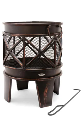 Image de Foyer extérieur avec effet bronze - 42x42x53 cm