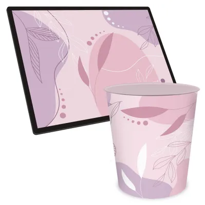 Produktbild von ITENGA Papierkorb Schreibtischunterlage Set - ca. 15 Liter - BOC1 rosa