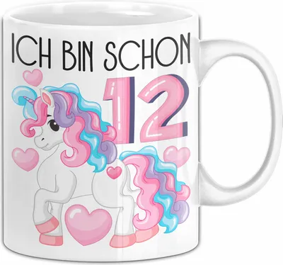 Produktbild von 12. Geburtstag Geschenk Tasse Becher Mädchen Tochter Geburtstagsgeschenk Einhorn Ich Bin Schon 12 (Weiß)