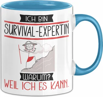 Produktbild von Survival-Expertin Tasse Geschenk Ich Bin Survival-Expertin Warum Weil Ich Es Kann Geschenkidee Geburtstag (Blau)