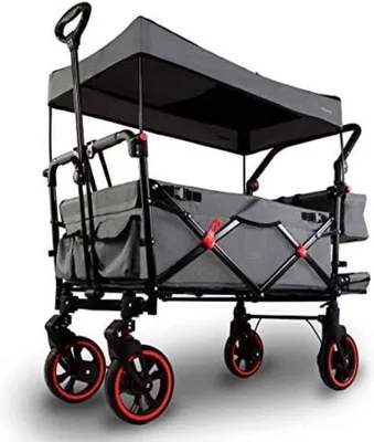 Produktbild von Kinderwagen mit Sitz - Kinderwagen mit Duwstang - Grau