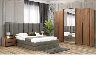 Zdjęcie produktu dla zestaw do sypialni nowoczesne meble 4szt elegancki dom szafa