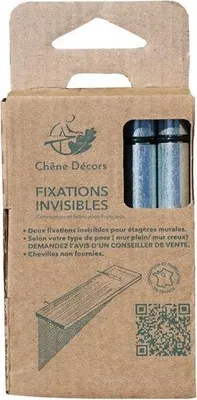 Image de Lot de 2 fixations invisibles acier h.12 x p.23.5 cm