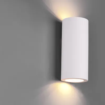 Produktbild von Wandlampe ZAZOU - Spot Gipsleuchte weiß up and down, bemalbar