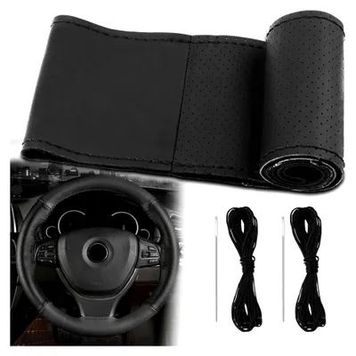 Produktbild von Lenkradbezug Leder Auto Lenkradbezug Universal 37-39 cm Atmungsaktiv Steering Wheel Cover Wrap Aufnähen