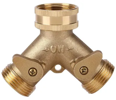 Immagine prodotto di Raccordo in ottone per rubinetto doppio, adatto per sistemi di irrigazione da giardino
