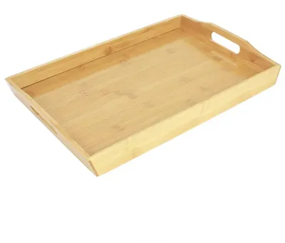 Serviertablett aus Bambus, 43 x 29 cm, rechteckig, natur