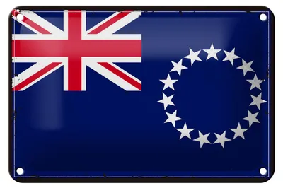 Produktbild von Blechschild Flagge Cookinseln 18x12cm Retro Cook Islands