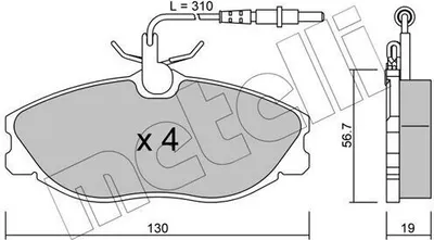 Produktbild von METELLI Bremsbeläge Satz Vorne Bremsklötze passend für PEUGEOT 306 Schrägheck (7A, 7C, N3, N5) 22-0214-0