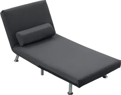 Produktbild von Klappsessel mit Bettfunktion, klappbarer Relaxsessel in Samtoptik, Verstellbare Rückenlehne, 75 x 70 x 75 cm, Dunkelgrau