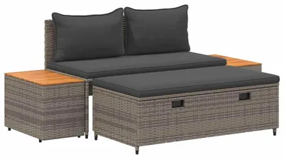 Zdjęcie produktu dla vidaXL Zestaw mebli ogrodowych, sofa dwuosobowa, 4 sztuki, 55 x 30 x 39 cm