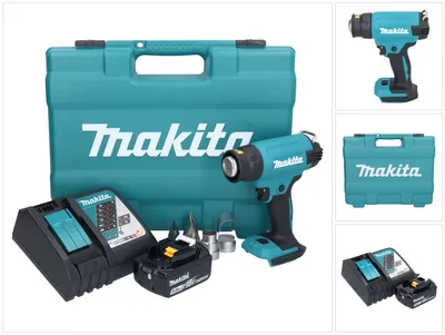 Produktbild von Makita DHG 181 RT1K Akku Heißluftgebläse 18 V 150 - 550°C + 1x Akku 5,0 Ah + Ladegerät + Koffer