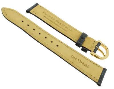 Produktbild von Maurice Lacroix Uhrenarmband Büffelkalb Leder in blau 19240, Stegbreite:14mm, Schließe:Gelbgolden