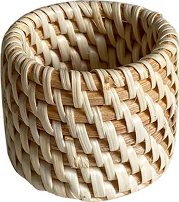 Produktbild von Serviettenring aus gewebtem Rattan, handgefertigt, rustikaler Serviettenring, wiederverwendbarer Serviettenhalter, Tischdekoration für Hochzeiten, Partys und den täglichen Gebrauch