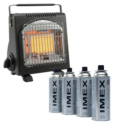 Produktbild von IMEX Gasheizung 1,7 kW – Campingheizung mit ODS & Kippschutz + 4 Kartuschen