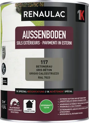 Produktbild von RENAULAC Aussenbodenfarbe seidenmatt betongrau 2.5. l