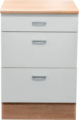 Zdjęcie produktu dla Unterschrank >Ailina< in Sonoma-Eiche / weiß, Holzwerkstoff - 60x90x60cm (BxHxT)