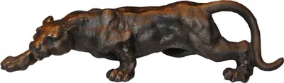 Produktbild von Casa Padrino Luxus Figur Panther H 11 cm, B 41 cm, T 13 cm - Massive Skulptur - Edel & Prunkvoll