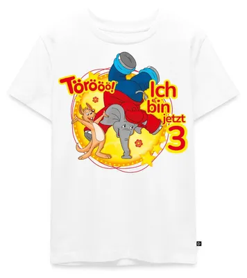 Produktbild von Spreadshirt Benjamin Blümchen Ich Bin Jetzt 3 Kinder Premium T-Shirt, 122/128 (6 Jahre), Weiß
