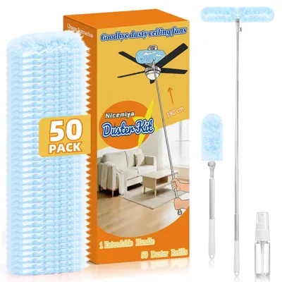 Staubwedel 180 cm mit 50 Tüchern für Swiffer Staubmagnet