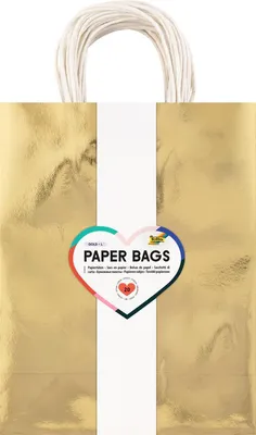 Produktbild von folia Papier-Tragetaschen GOLD GLÄNZEND Göße: L 20 Stück