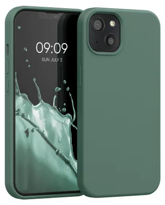Produktbild von kwmobile Handyhülle für iPhone 13 Hülle, für iPhone 13 Case - Hülle Silikon - kabelloses Laden - Tannengrün