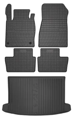Productafbeelding van Rubberen automatten + kofferbakmat voor Nissan Juke II F16 vanaf 2019 (SUV/crossover) – 5-delig, zwart, op maat – Wielganizator SolidPRO