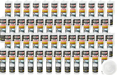 Produktbild von Isolbau Sanitär Silikon 48 x 300 ml Transparent - Hochelastischer Silikon-Dichtstoff für Abdichtungen & Fugen – Schimmelresistent, wasserdicht -  Kartusche