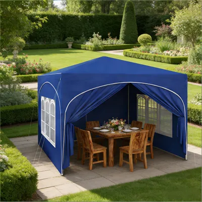 Produktbild von Außenzelt Dachzelt Tragetasche Sonnenschutz Partyzelt Blau 300 x 300 x 256 cm