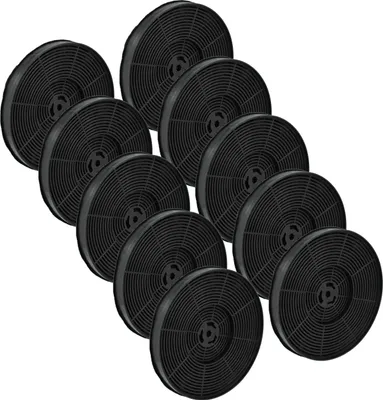 Produktbild von vhbw 10x Aktivkohlefilter kompatibel mit Exquisit UBH20-2.1MI, UBH20MI INOX, UBH10WE, UBH20, UBH50, UBH50-2.1ALW, UBH20MW Dunstabzugshaube - 17,5 cm