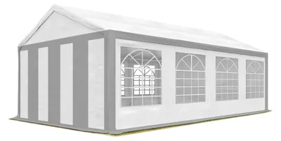 Immagine prodotto di TOOLPORT Tenda da festa 4x8 m Gazebo in PVC resistente 600 N, telone impermeabile grigio bianco