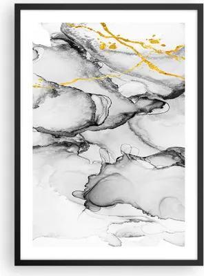 Produktbild von Gerahmtes Poster - Schwarzer Rahmen - Stein Abstraktion Kontrast - 50x70 cm - Wand Bild - Wanddeko - Wandbilder - Kunstposter - Wandposter - Bilderrahmen - Bilder - Kunstdruck - P2BPA50x70-4761