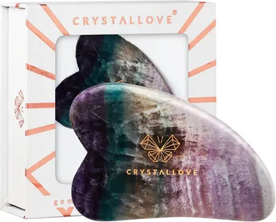 Produktbild von CRYSTALLOVE Gua Sha-Gesichtsmassageplatte aus Regenbogenfluorit