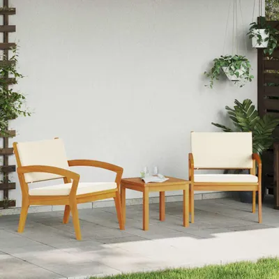 Produktbild von Gartenstuhl mit Kissen 2 pcs Öl-Natur Massivholz Akazie