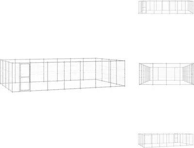 Produktbild von vidaXL Outdoor-Hundezwinger Verzinkter Stahl 33,88 m² -  Hundezwinger & -ausläufe