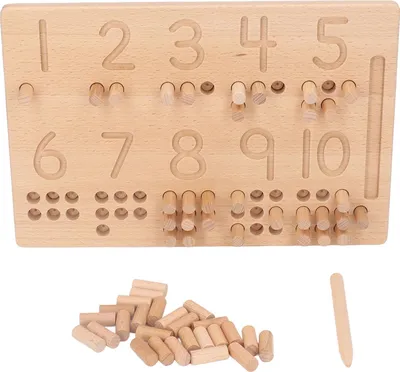 Obrázek produktu pro Dřevěná deska na procvičování čísel, malá, lehká Montessori hračka pro výukové pomůcky od 3 let