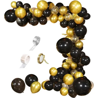 Produktbild von Ballons Gold Schwarz 140stk Luftballons Geburtstag Girlande Kit Konfetti Ballonbogen ballon girlande für Bar Party Deko luftballon girlande