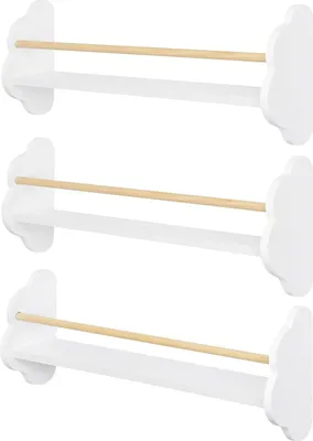 Produktbild von Kinderbuchregal, Wandregal, Kinderzimmerregal mit 3 Regalen, Kinderregal für die Buchaufbewahrung, aus Kiefernholz MDF, für Kinderzimmer, Spielzimmer, weiß