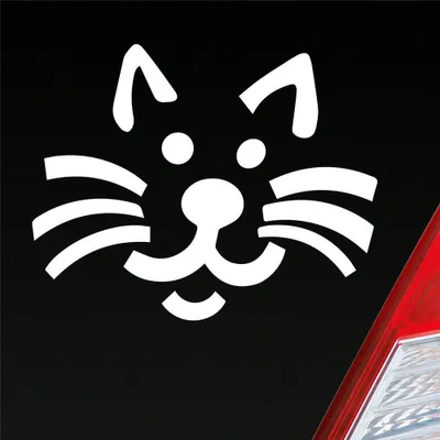 Produktbild von Auto Aufkleber Katze Cat Animal Tier Süß Mieze 10x8 cm Weiss Glanz Sticker Heckscheibenaufkleber