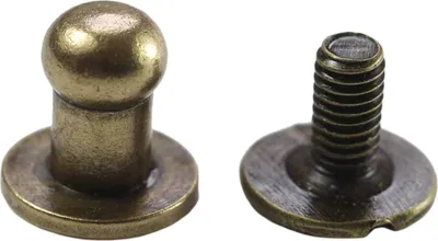 100 Sattelnieten Taschenknopf Kopfschraubniete Beiltaschenknopf altmessing