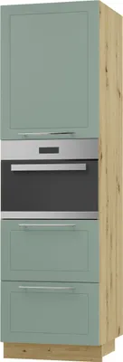 Produktbild von Backofenschrank KVANTUM Teilauszug 60cm Korpus- & Frontfarbe wählbar (Q-D14/RU/2M/356),mint matt,eiche artisan
